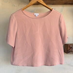 Cuyana Silk Cropped Short Sleeve shirt